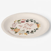 Fall in Love Pumpkin Wreath Baby Shower Papieren Bordje (Gekanteld)