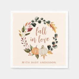 Fall in Love Pumpkin Wreath Baby Shower Servet