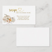 Fall in Love Pumpkins Bridal Shower Recipe Request Informatiekaartje (Voorkant / Achterkant)