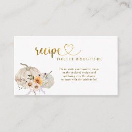 Fall in Love Pumpkins Bridal Shower Recipe Request Informatiekaartje