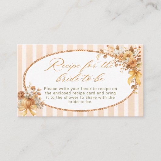 Fall in Love Recipe for the Bride Informatiekaartje (Voorkant)