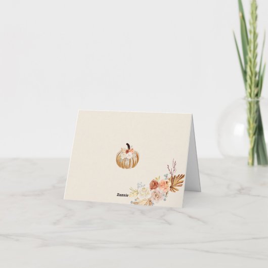 Fall In Love Rustic Elegant Bridal Shower Bedankkaart (Achterkant)