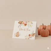 Fall In Love Rustic Elegant Bridal Shower Bedankkaart