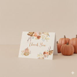 Fall In Love Rustic Elegant Bridal Shower Bedankkaart