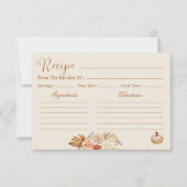 Fall In Love Rustic Terracotta Bridal Recipe Card Kaart (Voorkant)