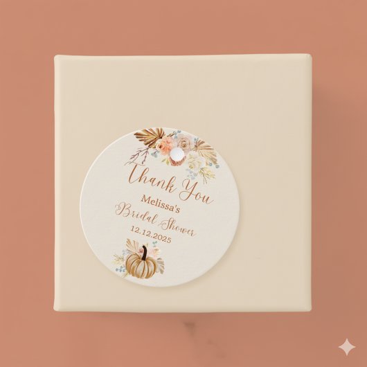 Fall In Love Rustic Terracotta Bridal Shower Bedankjes Labels
