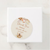 Fall In Love Rustic Terracotta Bridal Shower Bedankjes Labels (In situ)