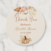 Fall In Love Rustic Terracotta Bridal Shower Bedankjes Labels (Voorkant)