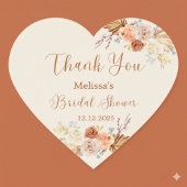 Fall In Love Rustic Terracotta Bridal Shower Hart Sticker