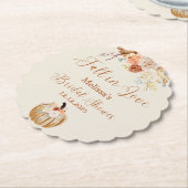 Fall In Love Rustic Terracotta Bridal Shower Kartonnen Onderzetters (Gekanteld)