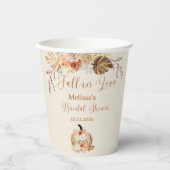 Fall In Love Rustic Terracotta Bridal Shower Papieren Bekers (Voorkant)