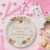 Fall In Love Rustic Terracotta Bridal Shower Papieren Bordje (Feest)