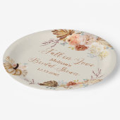 Fall In Love Rustic Terracotta Bridal Shower Papieren Bordje (Gekanteld)