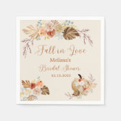 Fall In Love Rustic Terracotta Bridal Shower Servet (Voorkant)