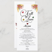 Fall in Love Script Wedding  Menu (Voorkant / Achterkant)