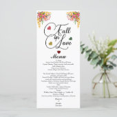 Fall in Love Script Wedding  Menu (Staand voorkant)