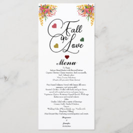 Fall in Love Script Wedding  Menu