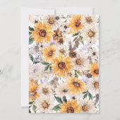 Fall In Love Sunflower Rustic Daisy  Bridal Shower Kaart (Achterkant)