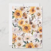 Fall In Love Sunflowers Pumpkin Boho Bridal Shower Kaart (Achterkant)