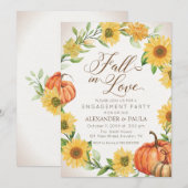 Fall in Love Sunflowers & Pumpkins fall engagement Kaart (Voorkant / Achterkant)