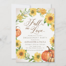 Fall in Love Sunflowers & Pumpkins fall engagement Kaart