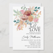 Fall In Love Terracotta & Blush bridal Shower Kaart (Voorkant)