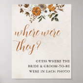 Fall in Love | Where Were They Bridal Shower Sign Poster (Voorkant)