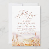 Fall In Love Wildflower Mountain Rustic Wedding Kaart (Voorkant)