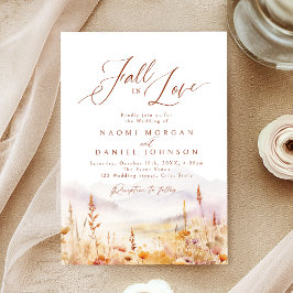 Fall In Love Wildflower Mountain Rustic Wedding Kaart
