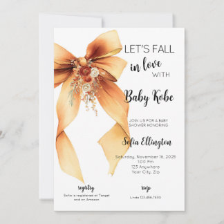 Fall in Love with Baby Shower Invitation Kaart