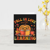 Fall In Love With Learning Autum Thanksgiving Teac Kaart (Gele Bloem)