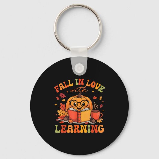 Fall In Love With Learning Autum Thanksgiving Teac Sleutelhanger (Voorkant)