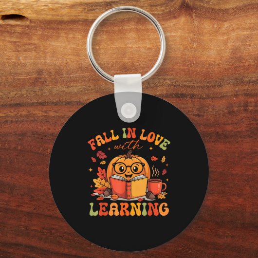 Fall In Love With Learning Autum Thanksgiving Teac Sleutelhanger (Voorkant)