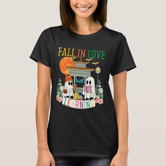 Fall in Love with Learning Autumn Ghost Teacher Ki T-shirt (Voorkant)