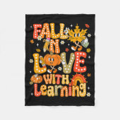 Fall In Love With Learning Autumn Thanksgiving Pum Fleece Deken (Voorkant)