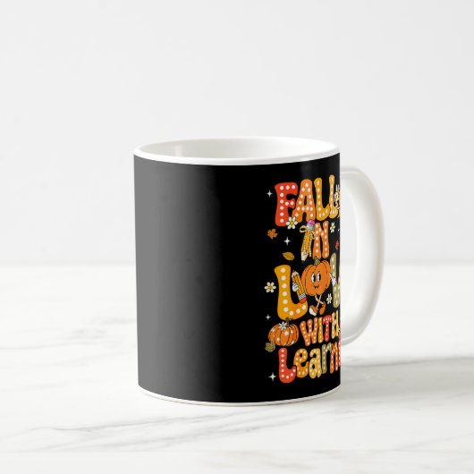Fall In Love With Learning Autumn Thanksgiving Pum Koffiemok (Voorkant rechts)
