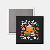 Fall In Love With Reading Autumn Pumpkin Mug Book  Magneet (Voorkant / Achterkant)
