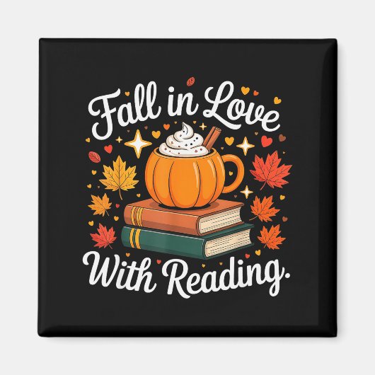 Fall In Love With Reading Autumn Pumpkin Mug Book  Magneet (Voorkant)