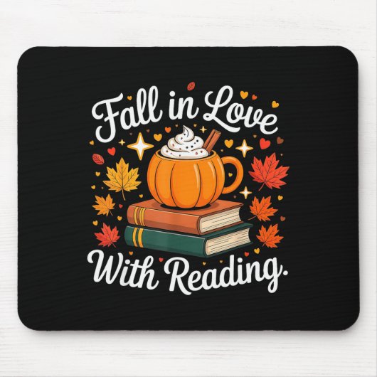 Fall In Love With Reading Autumn Pumpkin Mug Book  Muismat (Voorkant)