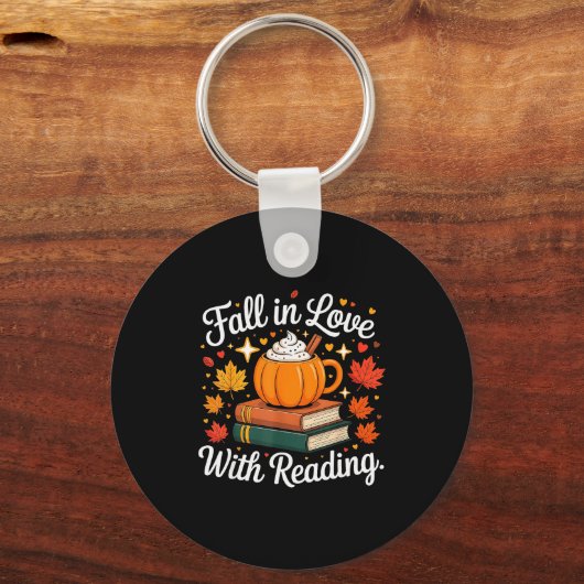 Fall In Love With Reading Autumn Pumpkin Mug Book Sleutelhanger (Voorkant)
