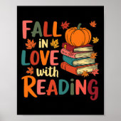 Fall In Love With Reading Autumn Thanksgiving Shir Poster (Voorkant)