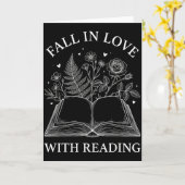 Fall In Love With Reading Floral Book Lover Valent Kaart (Gele Bloem)