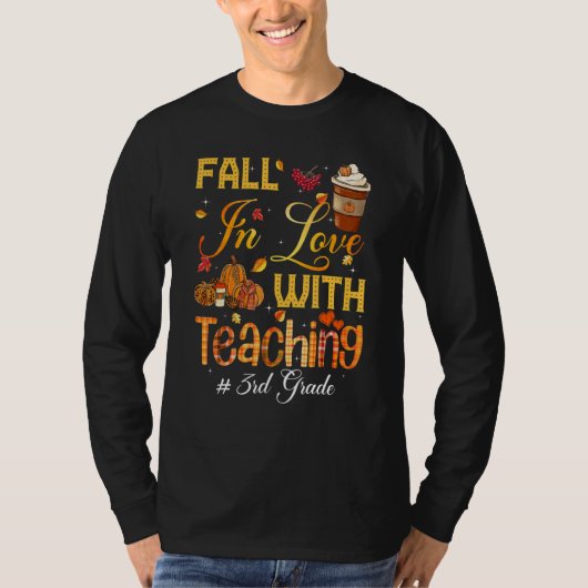 Fall In Love With Teaching 3rd Grade Teacher Stude T-shirt (Voorkant)