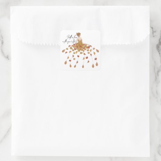 Fall in Love with Your Life  Vierkante Sticker (Tas)