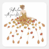 Fall in Love with Your Life  Vierkante Sticker (Voorkant)