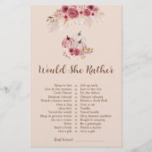 Fall In love Would She Rather Bridal Shower Game (Voorkant)