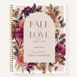 Fall in Love Wreath Pink Baby Shower Guest Book Notitieboek