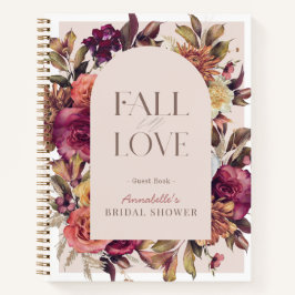 Fall in Love Wreath Pink Bridal Shower Guest Book Notitieboek