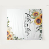 Fall in Love Zonnebloem Bruidsdouche Achtergrond Wandkleed (Voorkant (horizontaal))