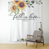 Fall in Love Zonnebloem Bruidsdouche Achtergrond Wandkleed (In situ)
